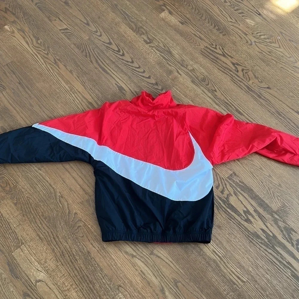 Nike Big Swoosh Woven Red/Black/White Jacket Men’s size Small - Picture 10 of 12